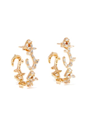 Hob/Love Baguette Diamond Hoop Earrings